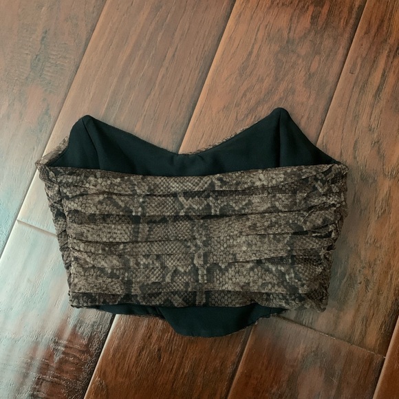 Zara Tulle Snakeskin Tube Corset Top - Picture 2 of 4